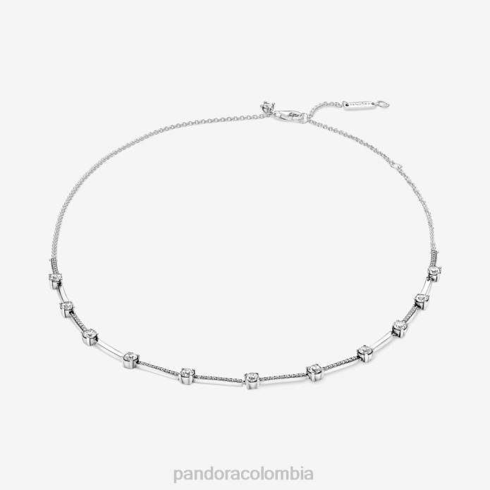 Pandora collar con barras de collier en pavé brillante Plata esterlina J2LX746 accesorios Pandora collar con barras de collier en pavé brillante Plata esterlina J2LX746 accesorios