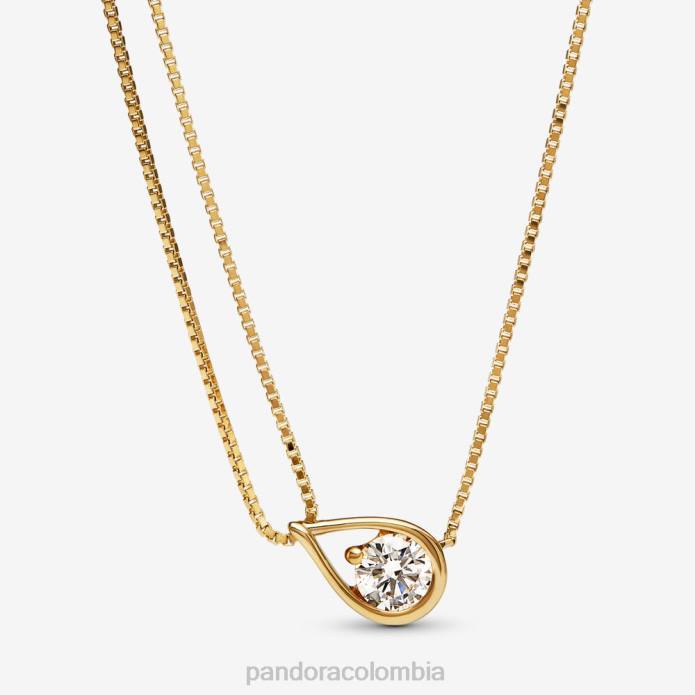 Pandora collar de cadena doble con diamantes de 0,75 ct tw creado oro J2LX738 accesorios Pandora collar de cadena doble con diamantes de 0,75 ct tw creado oro J2LX738 accesorios