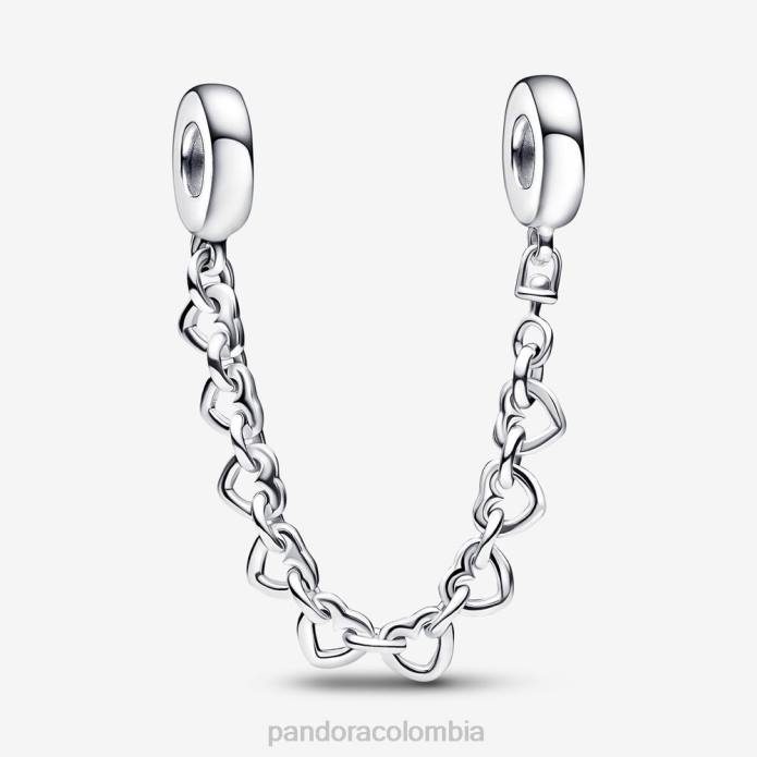 Pandora cadena de seguridad de corazones unidos Plata esterlina J2LX324 accesorios Pandora cadena de seguridad de corazones unidos Plata esterlina J2LX324 accesorios